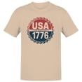 thumbnail image 1 of Smartprints USA Since 1776 Vintage Patriotic Men's T-shirt, Natural, S, 1 of 3
