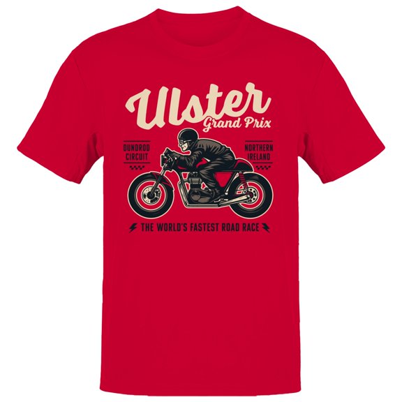 Smartprints Ulster Grand Prix - Fastest Road Race Men's T-Shirt Red, Cotton, L
