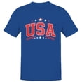 thumbnail image 1 of Smartprints Usa Stars Patriotic Men's T-Shirt Royal Blue, Cotton, S, 1 of 4