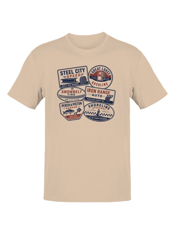 Vintage Car Badge Sl City Speed Men's T-Shirt Natural, Cotton, L