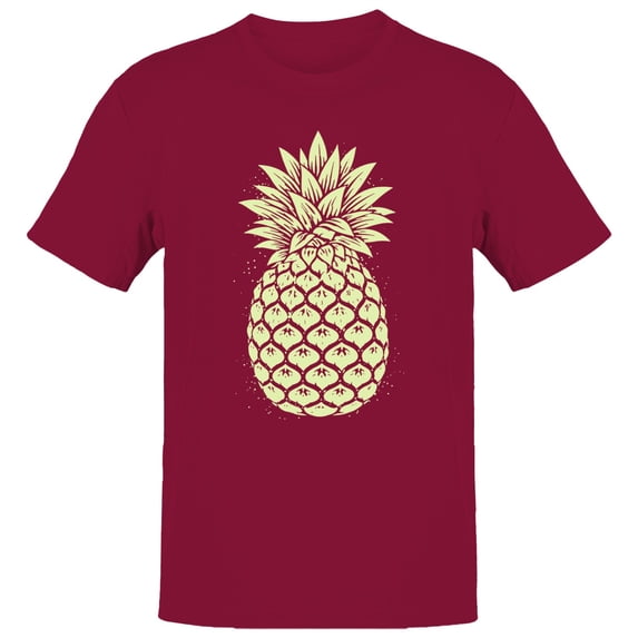 Smartprints Vintage Pineapple Sketch Men's T-Shirt Cardinal Red, Cotton, S