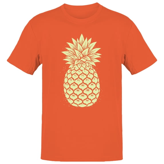 Smartprints Vintage Pineapple Sketch Men's T-Shirt Orange, Cotton, S