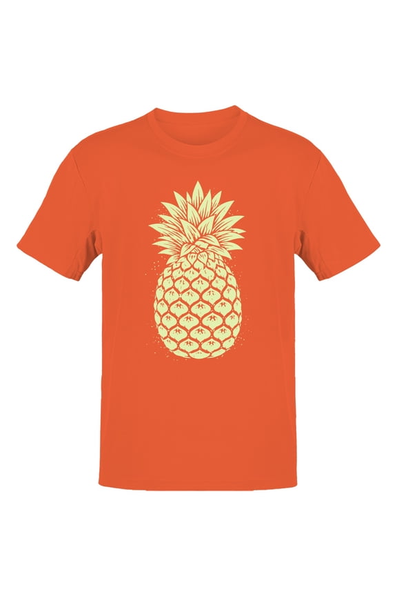 Vintage Pineapple Sketch Men's T-Shirt Orange, Cotton, S