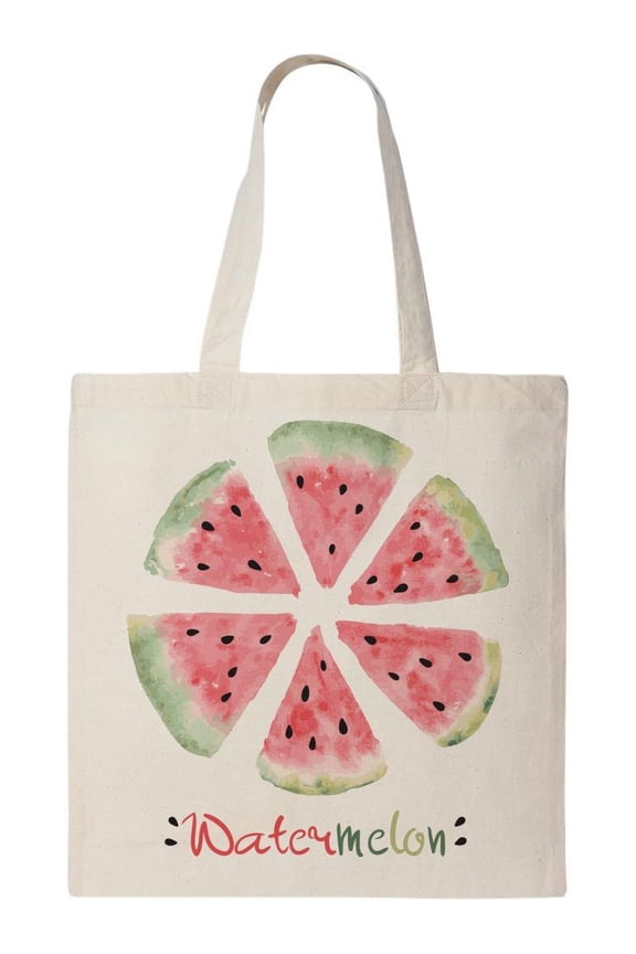 Watermelon Slices Tote Bag - Image by Shutterstock, One Size Cotton Canvas Tote Bag
