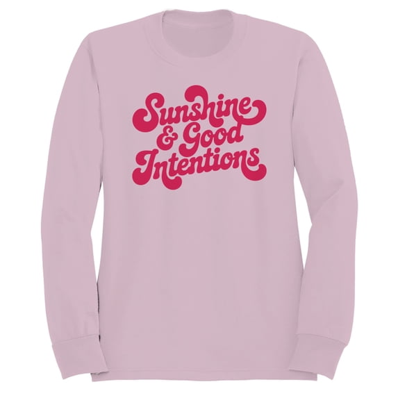 Smartprints Women's Sunshine & Good Intentions Sweatshirt Light Pink, Cotton, S