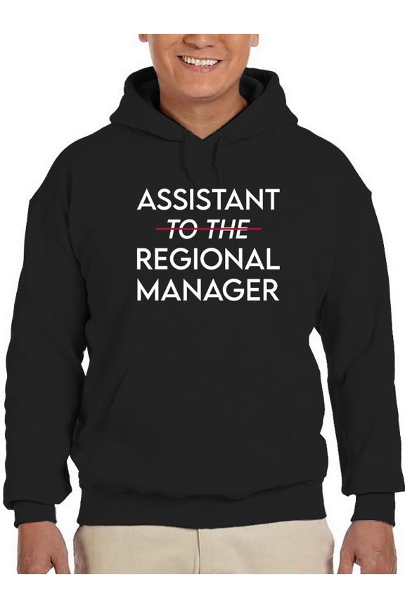 Womens Graphic Hoodie Black - Assistant Regional Manager Cotton Blend Regular Fit