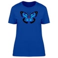 thumbnail image 1 of Smartprints Womens Graphic Tee - A Blue Winged Butterfly - Regular Fit 100% Cotton, 1 of 2