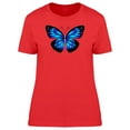 thumbnail image 1 of Smartprints Womens Graphic Tee - A Blue Winged Butterfly - Regular Fit 100% Cotton, 1 of 2