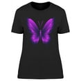 thumbnail image 1 of Smartprints Womens Graphic Tee Black - Faded Purple Butterfly Design 100% Cotton Regular Fit, 1 of 2