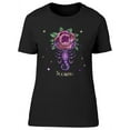 thumbnail image 1 of Smartprints Womens Graphic Tee Black - Scorpio Zodiac Rose 100% Cotton Regular Fit, 1 of 2
