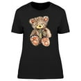 thumbnail image 1 of Smartprints Womens Graphic Tee Black - Teddy Bear In Cute Watercolor 100% Cotton Regular Fit, 1 of 2