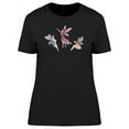 thumbnail image 1 of Smartprints Womens Graphic Tee Black - Three Colored Young Fairies 100% Cotton Regular Fit, 1 of 2