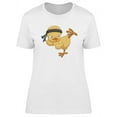 thumbnail image 1 of Smartprints Womens Graphic Tee - Cartoon Chick Karate Kick - Regular Fit 100% Cotton, 1 of 2