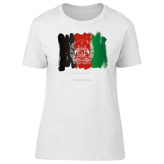 Smartprints Womens Graphic Tee - Cool Grunge Afghanistan Flag - Regular Fit 100% Cotton