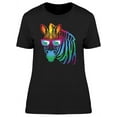 thumbnail image 1 of Smartprints Womens Graphic Tee - Cool Rainbow Zebra - Regular Fit 100% Cotton, 1 of 2