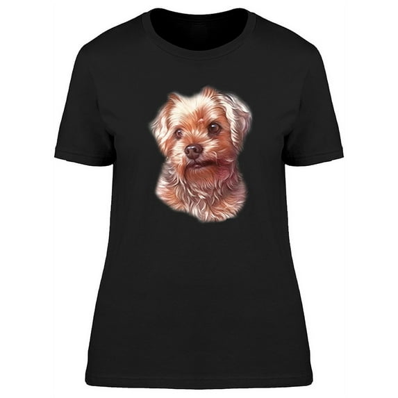 Smartprints Womens Graphic Tee - Cool Watercolor Yorkie Terrier - Regular Fit 100% Cotton