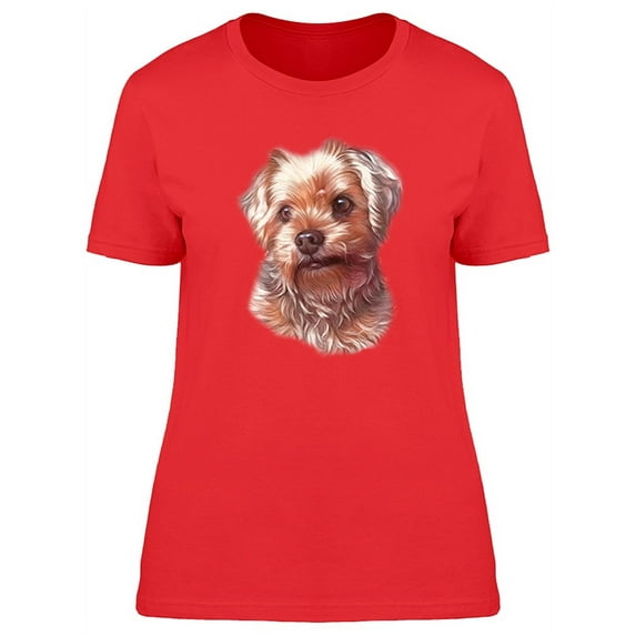 Smartprints Womens Graphic Tee - Cool Watercolor Yorkie Terrier - Regular Fit 100% Cotton