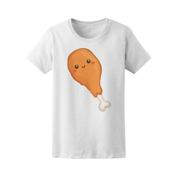 Smartprints Womens Graphic Tee - Cute Drumstick Fried Chicken Leg - Regular Fit 100% Cotton