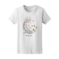 thumbnail image 1 of Smartprints Womens Graphic Tee - Cute Girl With Tabby Cat - Regular Fit 100% Cotton, 1 of 2