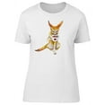 thumbnail image 1 of Smartprints Womens Graphic Tee - Fennec Fox With A Cup Of Coffee - Regular Fit 100% Cotton, 1 of 2
