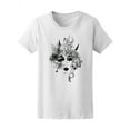 thumbnail image 1 of Smartprints Womens Graphic Tee - Girl With Nature Around, Goth - Regular Fit 100% Cotton, 1 of 2