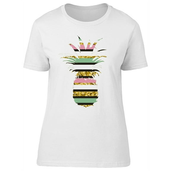 Smartprints Womens Graphic Tee - Golden Pineapple - Regular Fit 100% Cotton