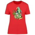 thumbnail image 1 of Smartprints Womens Graphic Tee - Green Parrot On Jungle Branch - Regular Fit 100% Cotton, 1 of 2