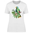 thumbnail image 1 of Smartprints Womens Graphic Tee - Green Parrot On Jungle Branch - Regular Fit 100% Cotton, 1 of 2