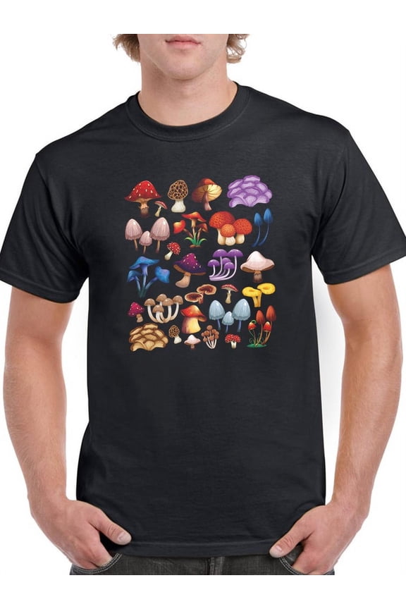 Womens Graphic Tee - Mushroom Art - Regular Fit 100% Cotton