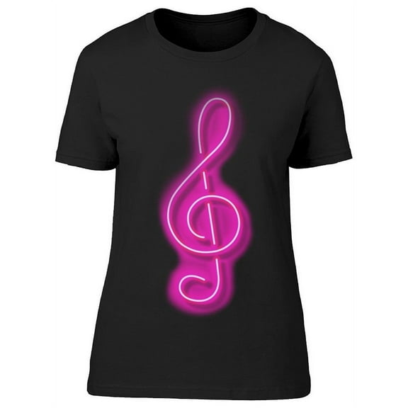 Smartprints Womens Graphic Tee - Neon Musical Note. - Regular Fit 100% Cotton