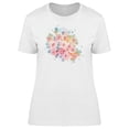 thumbnail image 1 of Smartprints Womens Graphic Tee - Pastel Colored Flowers - Regular Fit 100% Cotton, 1 of 3