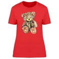 thumbnail image 1 of Smartprints Womens Graphic Tee Red - Teddy Bear In Cute Watercolor 100% Cotton Regular Fit, 1 of 2