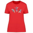 thumbnail image 1 of Smartprints Womens Graphic Tee Red - Three Colored Young Fairies 100% Cotton Regular Fit, 1 of 2