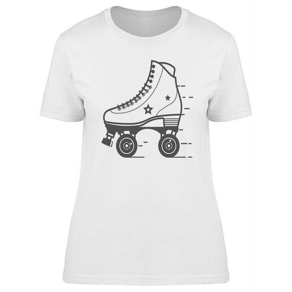 Smartprints Womens Graphic Tee - Roller Skate Icon - Regular Fit 100% Cotton