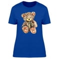 thumbnail image 1 of Smartprints Womens Graphic Tee Royal Blue - Teddy Bear In Cute Watercolor 100% Cotton Regular Fit, 1 of 2