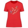 thumbnail image 1 of Smartprints Womens Graphic Tee - Two Hummingbirds On Sakura Tree - Regular Fit 100% Cotton, 1 of 2