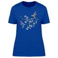 thumbnail image 1 of Smartprints Womens Graphic Tee - Two Hummingbirds On Sakura Tree - Regular Fit 100% Cotton, 1 of 2