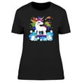 thumbnail image 1 of Smartprints Womens Graphic Tee - Unicorn On Top Of Rainbow - Regular Fit 100% Cotton, 1 of 2