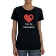 thumbnail image 1 of Smartprints Womens Graphic Tee - Valentine's His Missing Piece - Regular Fit 100% Cotton, 1 of 4