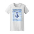 thumbnail image 1 of Smartprints Womens Graphic Tee - Watercolor Nautical Anchor - Regular Fit 100% Cotton, 1 of 2