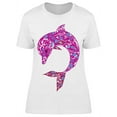 thumbnail image 1 of Smartprints Womens Graphic Tee White - Beautiful Ornamented Dolphin 100% Cotton Regular Fit, 1 of 2