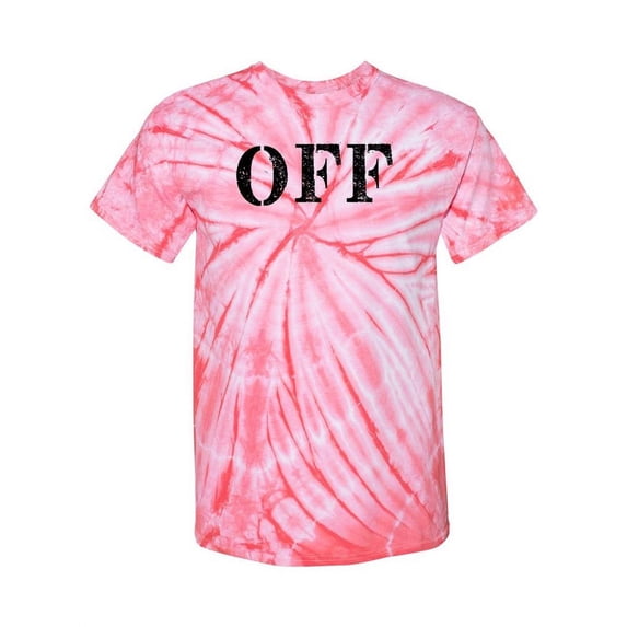 Smartprints Womens Graphic Tie Dye Tee Coral - Off, Minimalist Quote 100% Cotton Regular Fit