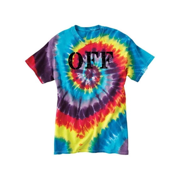 Smartprints Womens Graphic Tie Dye Tee Festival - Off, Minimalist Quote 100% Cotton Regular Fit