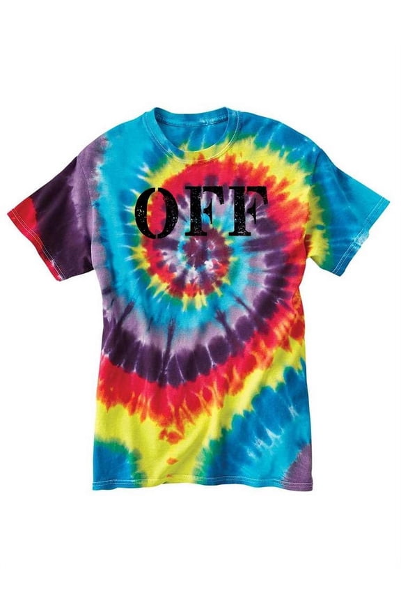Womens Graphic Tie Dye Tee Festival - Off, Minimalist Quote 100% Cotton Regular Fit