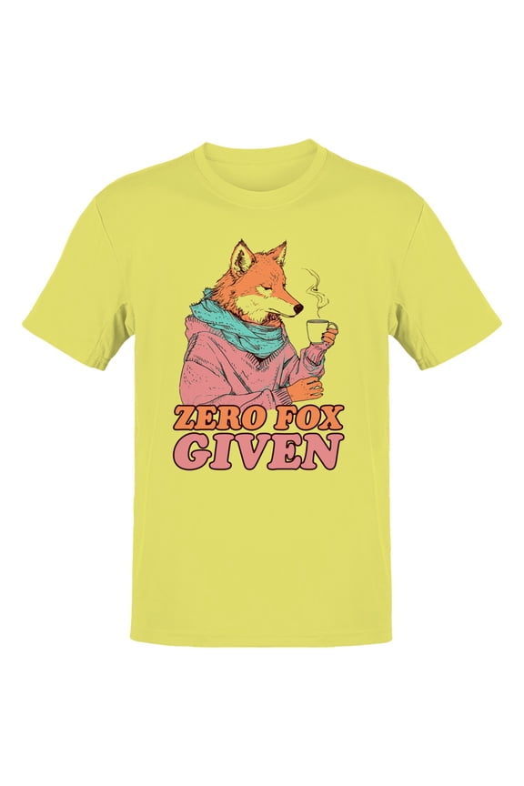 Zero Fox Given Funny Coffee Pun Men's T-Shirt Cornsilk, Cotton, L