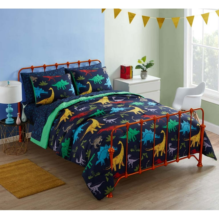 Smarts Crafts 2 Piece Dinosaur Pals Multicolor Microfiber Reversible Comforter Set Twin Twin XL Walmart