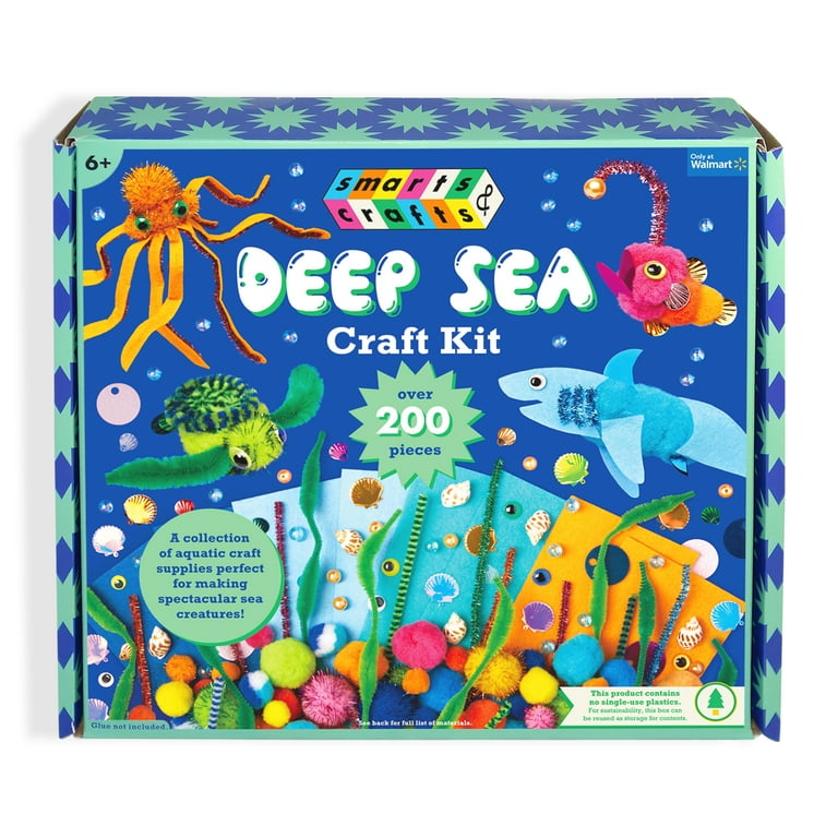 Smarts & Crafts Deep Sea Craft Kit, 200+ Pieces, For Children Ages