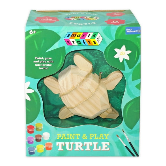 Smarts & Crafts Paint & Play Turtle, 15 Pieces, Boys and Girls, Ages 6+