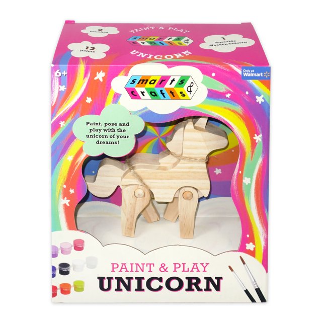 Smarts & Crafts Paint & Play Unicorn Creativity Kit,15 Pieces, for Boys and Girls Ages 6