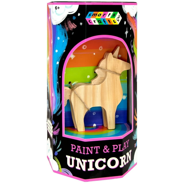 Smarts & Crafts Paint and Play Make Your Own Wood Unicorn for Boys